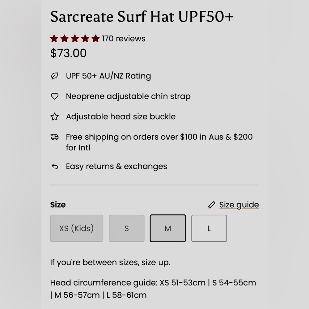 â¨â¨â¨Sunward Bound Sarcreate Surf Hat UPF50+ Mâ¨â¨â¨ - Picture 12 of 14